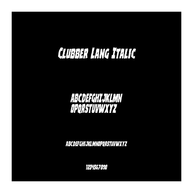 Clubber Lang Italic