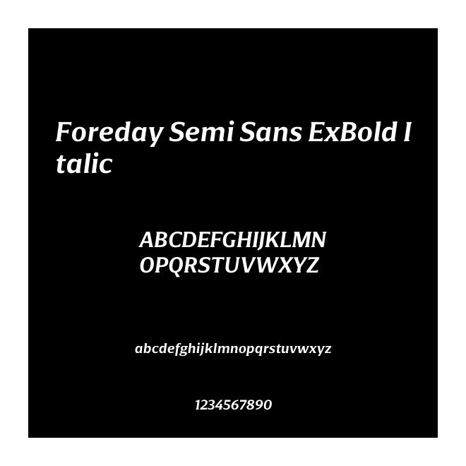 Foreday Semi Sans ExBold Italic