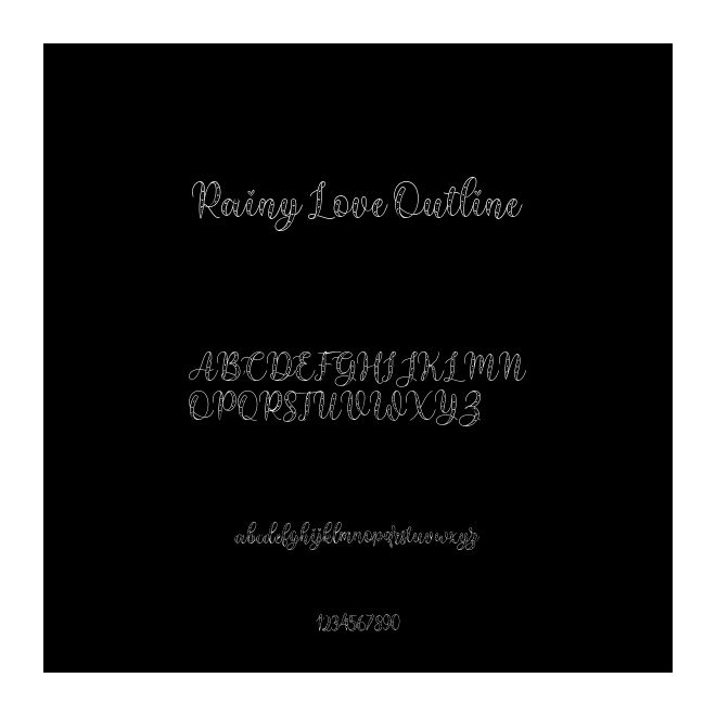 Rainy Love Outline