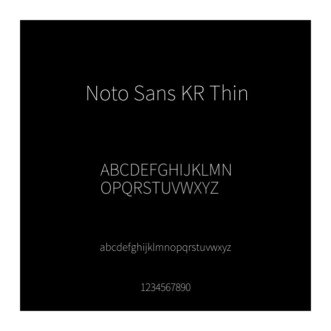 Noto Sans KR Thin