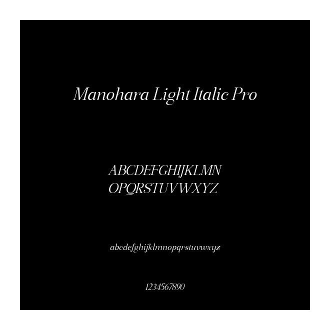 Manohara Light Italic Pro