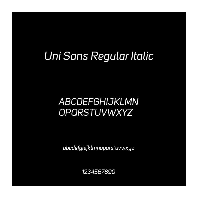 Uni Sans Regular Italic