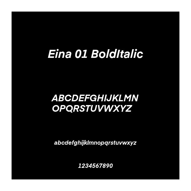 Eina 01 BoldItalic
