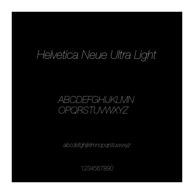 Helvetica Neue Ultra Light
