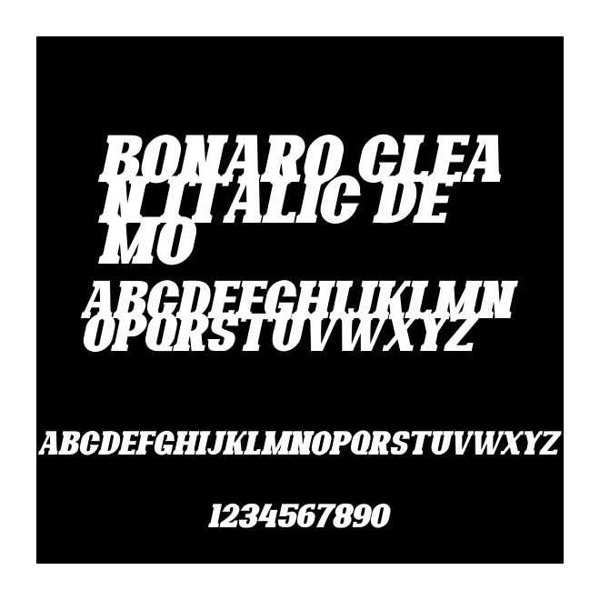 Bonaro Clean Italic Demo