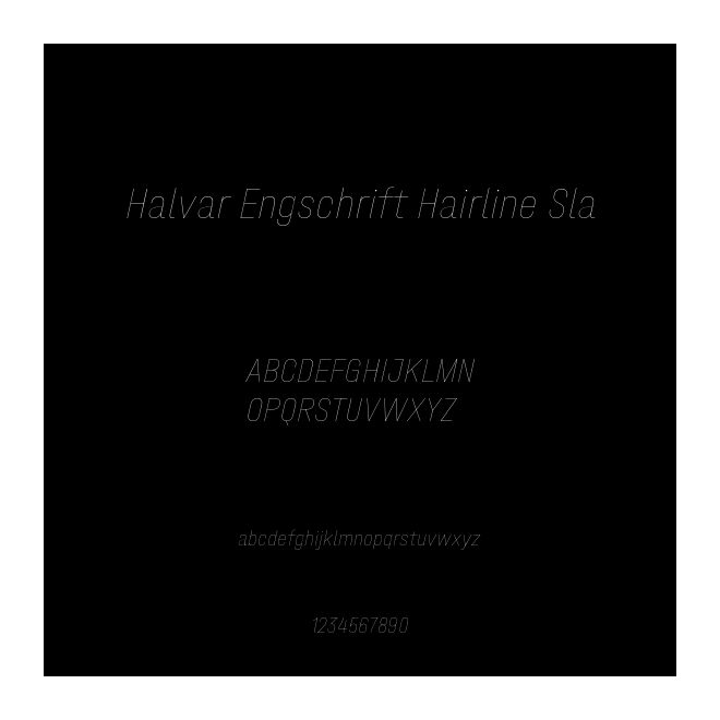 Halvar Engschrift Hairline Sla