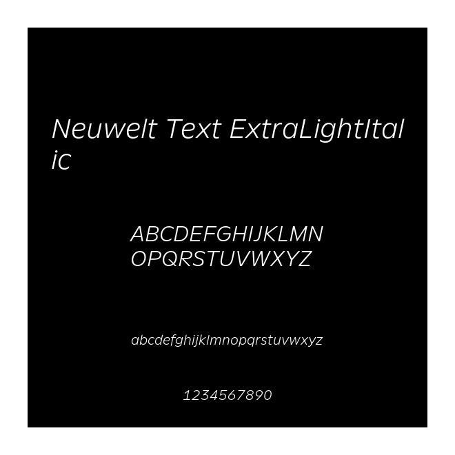 Neuwelt Text ExtraLightItalic