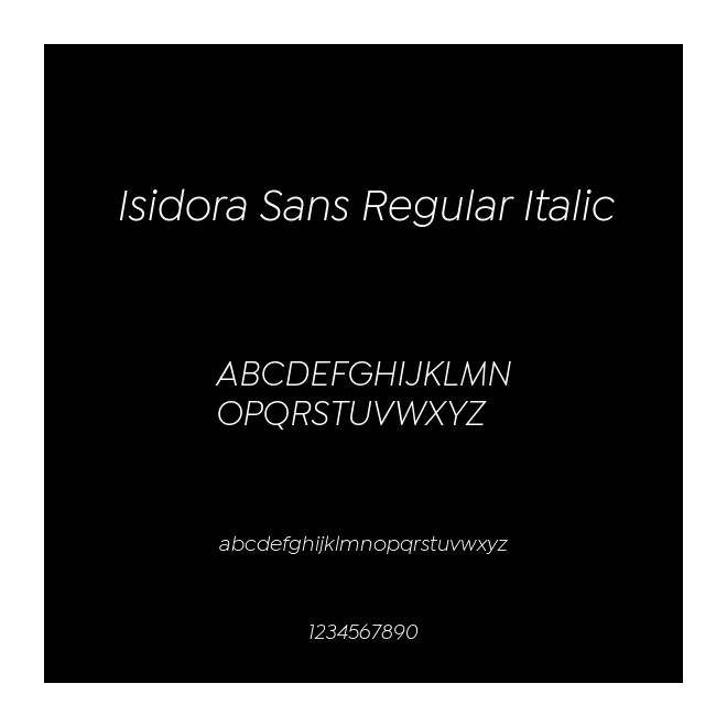 Isidora Sans Regular Italic