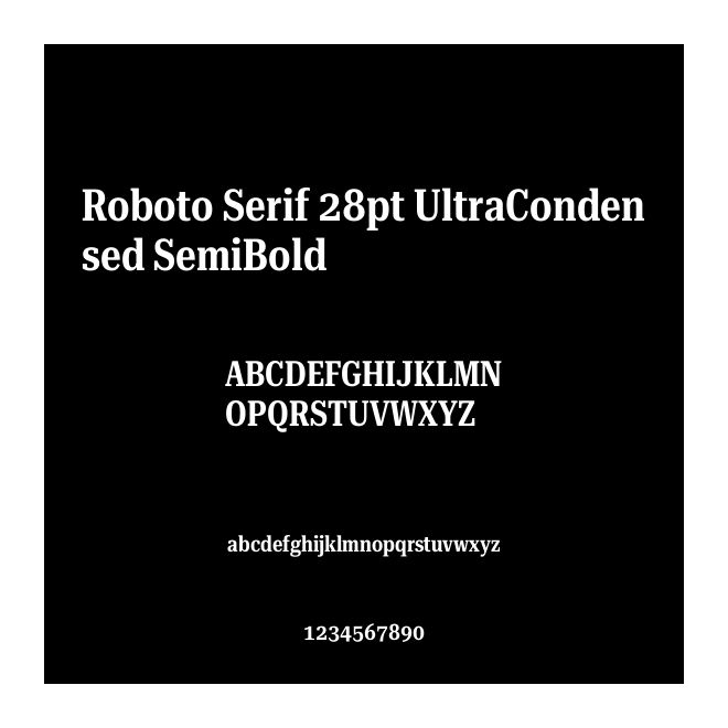 Roboto Serif 28pt UltraCondensed SemiBold