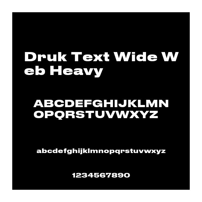 Druk Text Wide Web Heavy