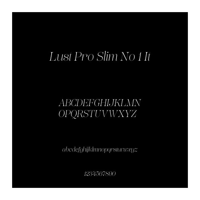 Lust Pro Slim No 1 It