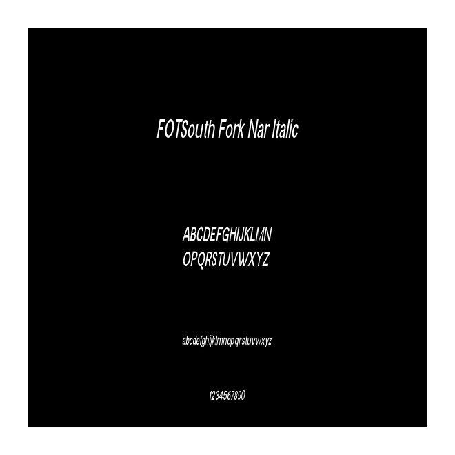 FOTSouth Fork Nar Italic