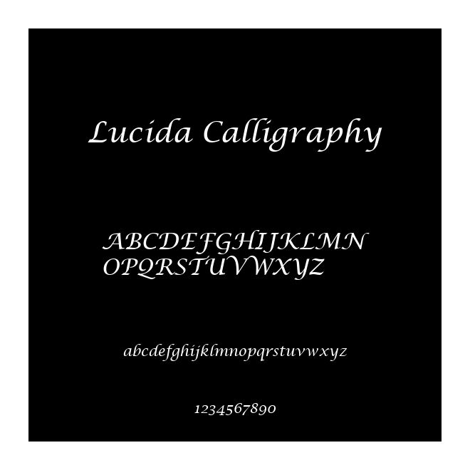 Lucida Calligraphy