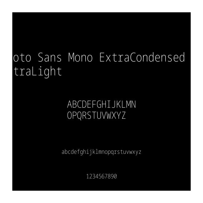 Noto Sans Mono ExtraCondensed ExtraLight