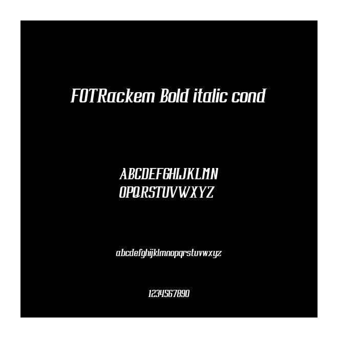 FOTRackem Bold italic cond