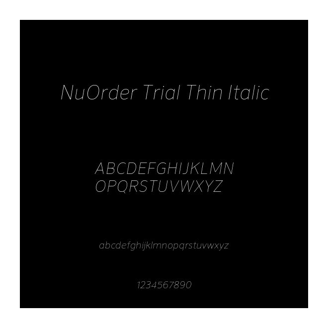 NuOrder Trial Thin Italic