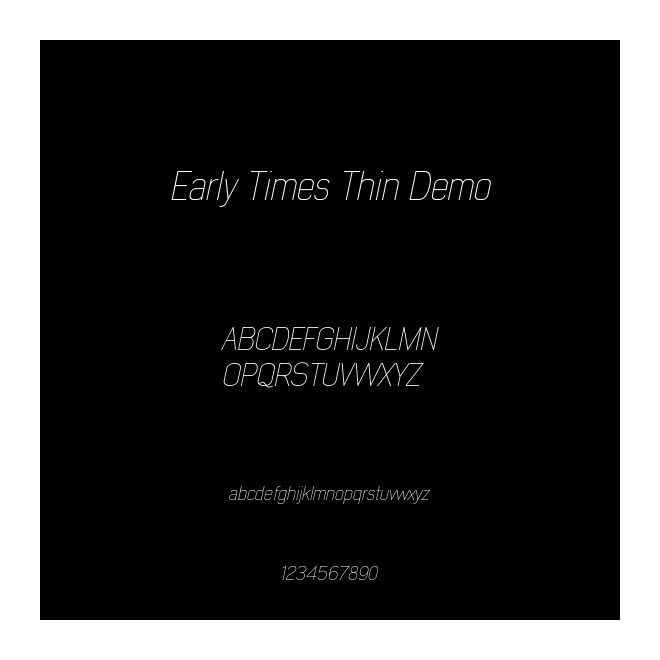 Early Times Thin Demo