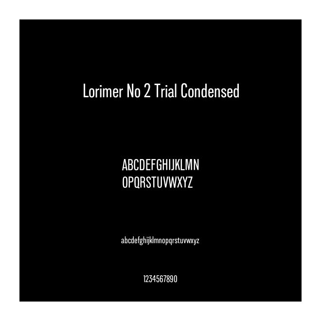 Lorimer No 2 Trial Condensed
