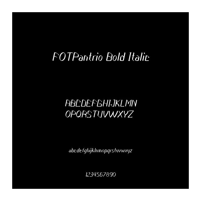 FOTPantrio Bold Italic