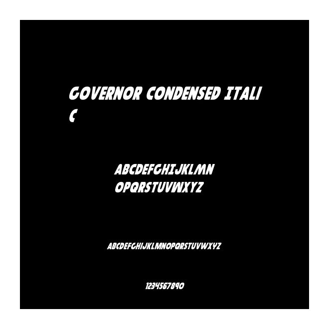 Governor Condensed Italic