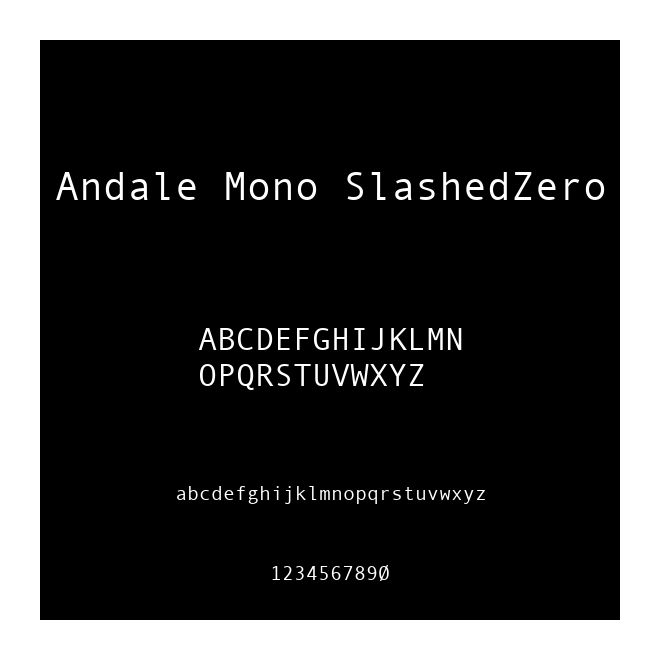 Andale Mono SlashedZero