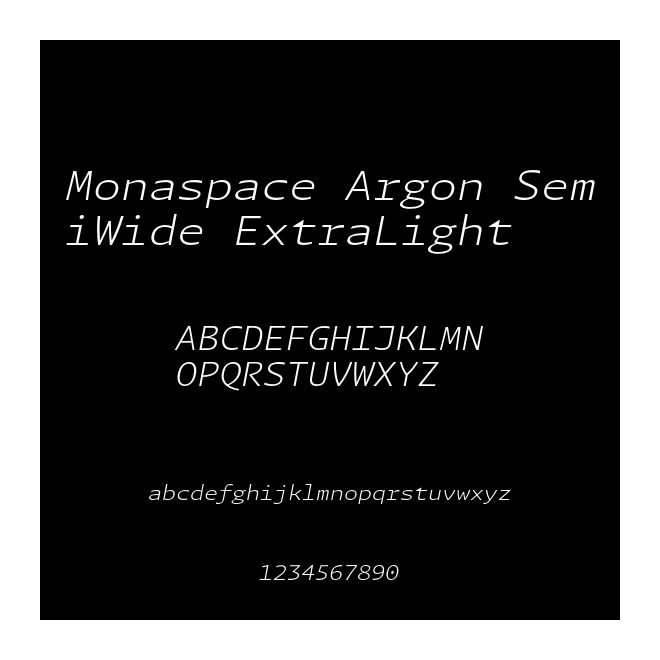 Monaspace Argon SemiWide ExtraLight