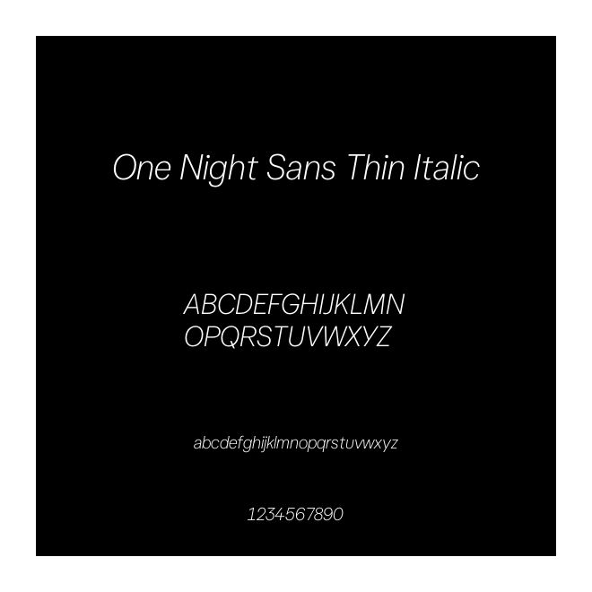 One Night Sans Thin Italic