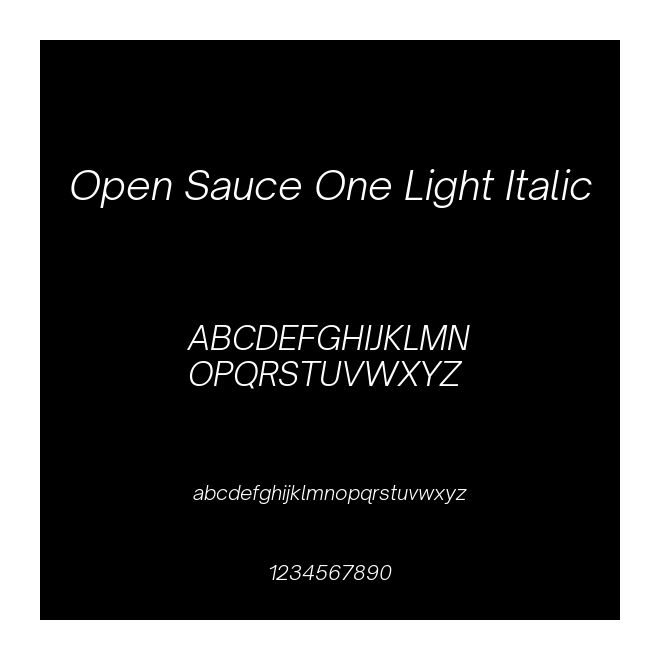 Open Sauce One Light Italic