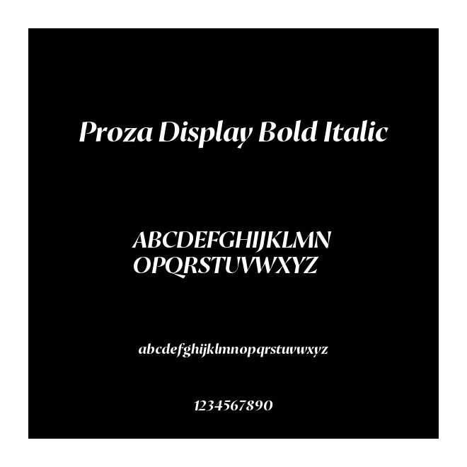 Proza Display Bold Italic