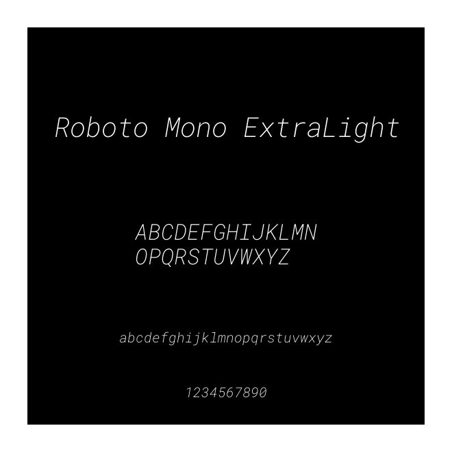 Roboto Mono ExtraLight