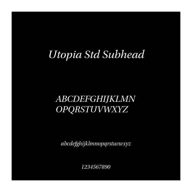 Utopia Std Subhead