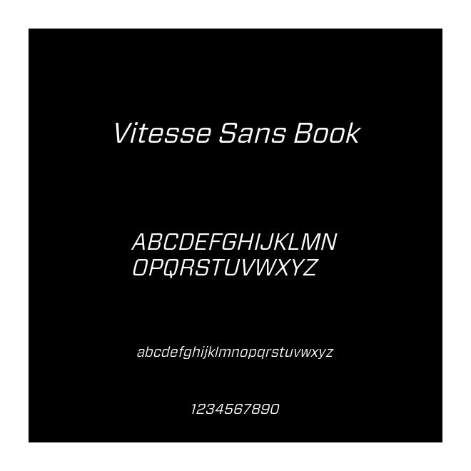 Vitesse Sans Book