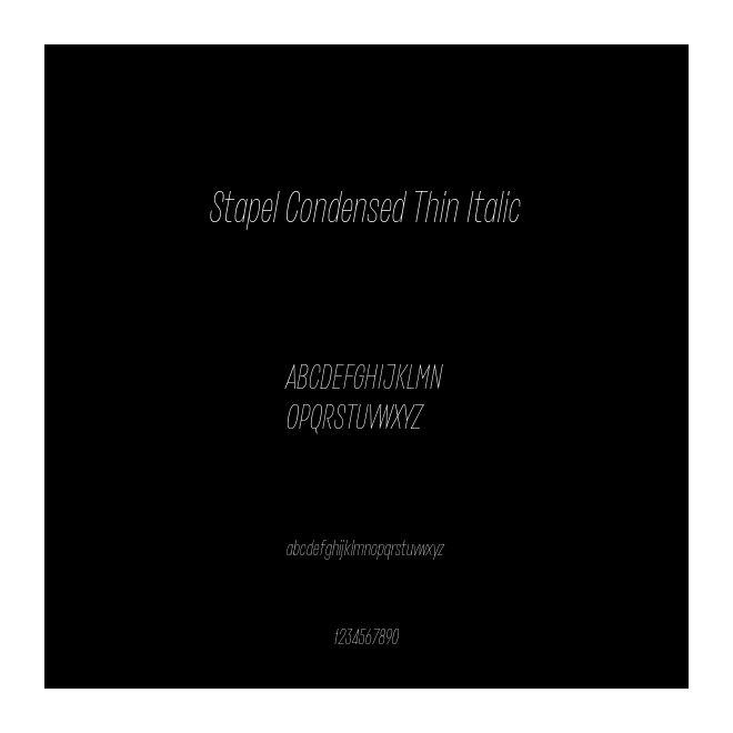 Stapel Condensed Thin Italic