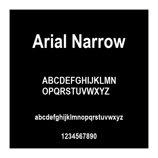 Arial Narrow