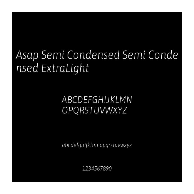 Asap Semi Condensed Semi Condensed ExtraLight
