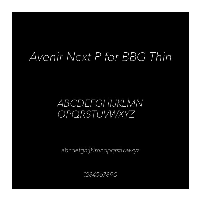 Avenir Next P for BBG Thin