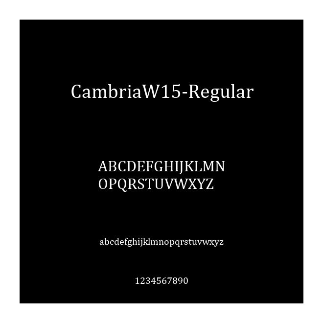 CambriaW15-Regular
