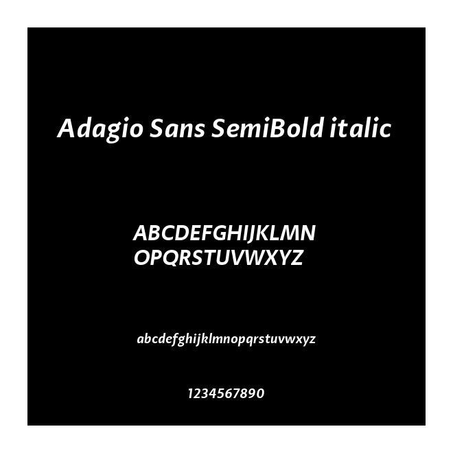 Adagio Sans SemiBold italic