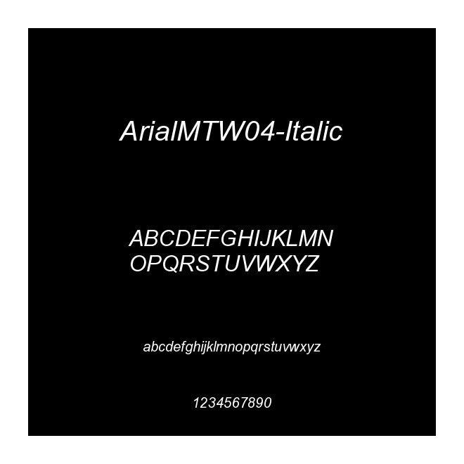 ArialMTW04-Italic