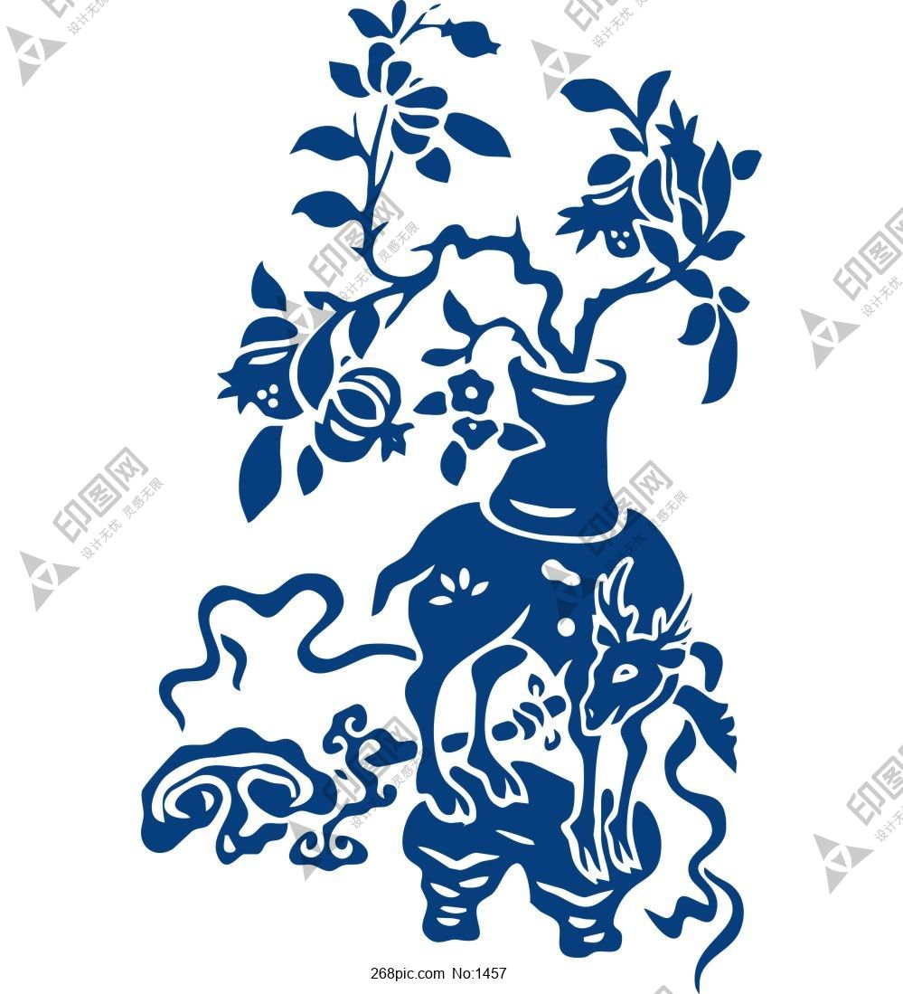 古代青花瓷花紋