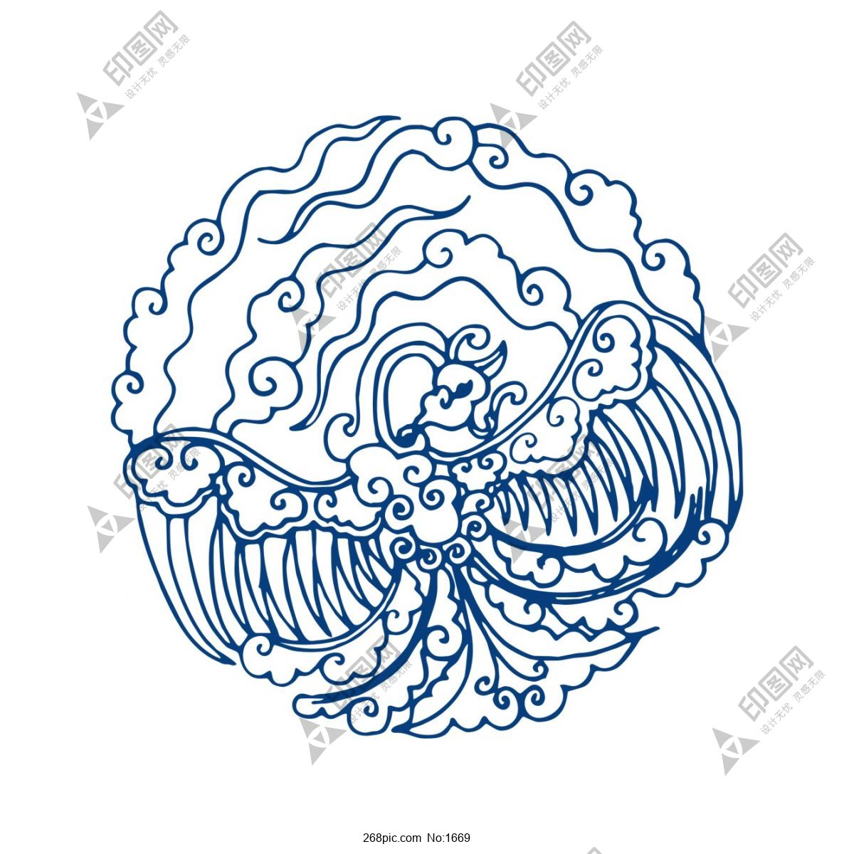 古代青花瓷花紋