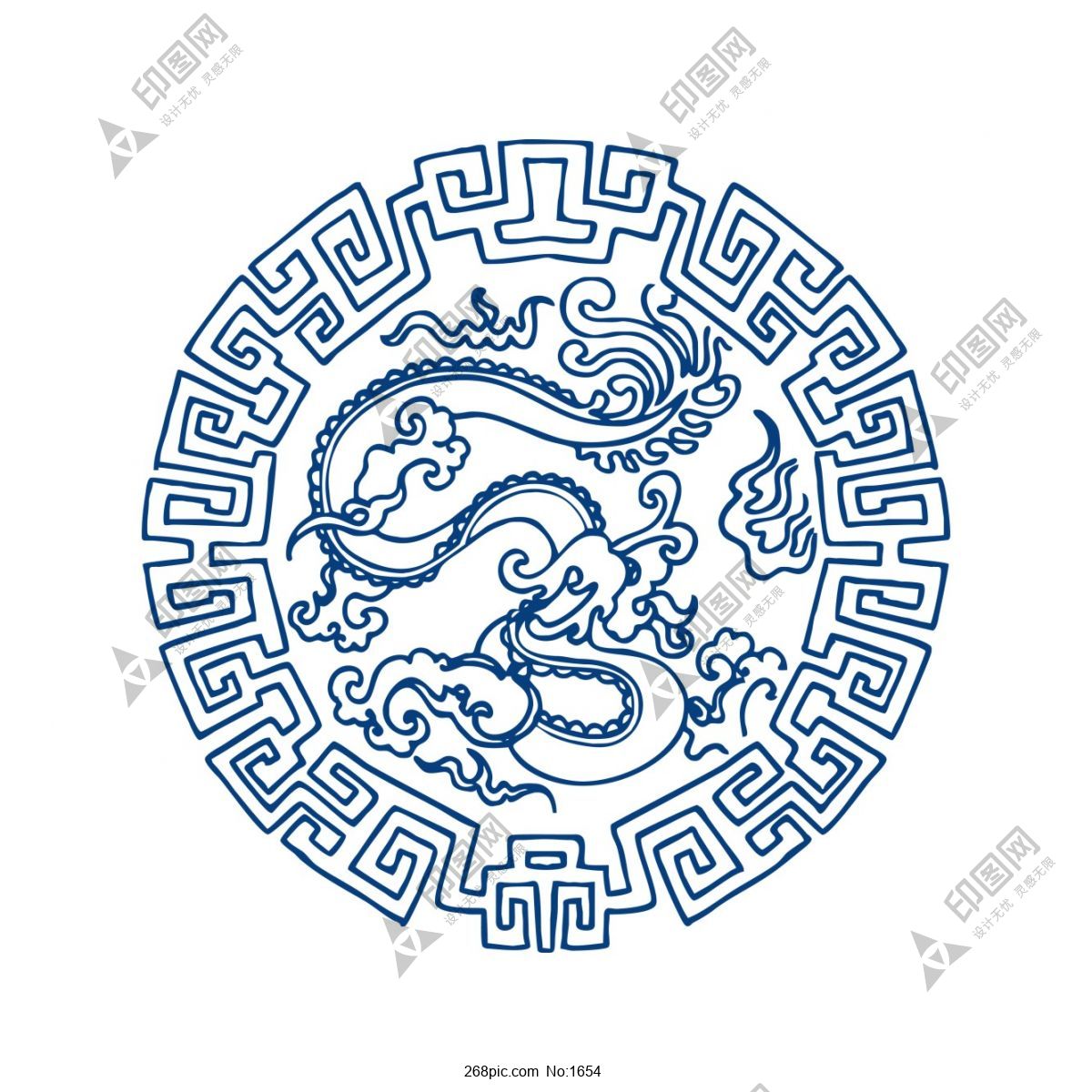 古代青花瓷花紋