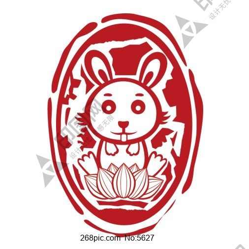 兔年印章矢量素材