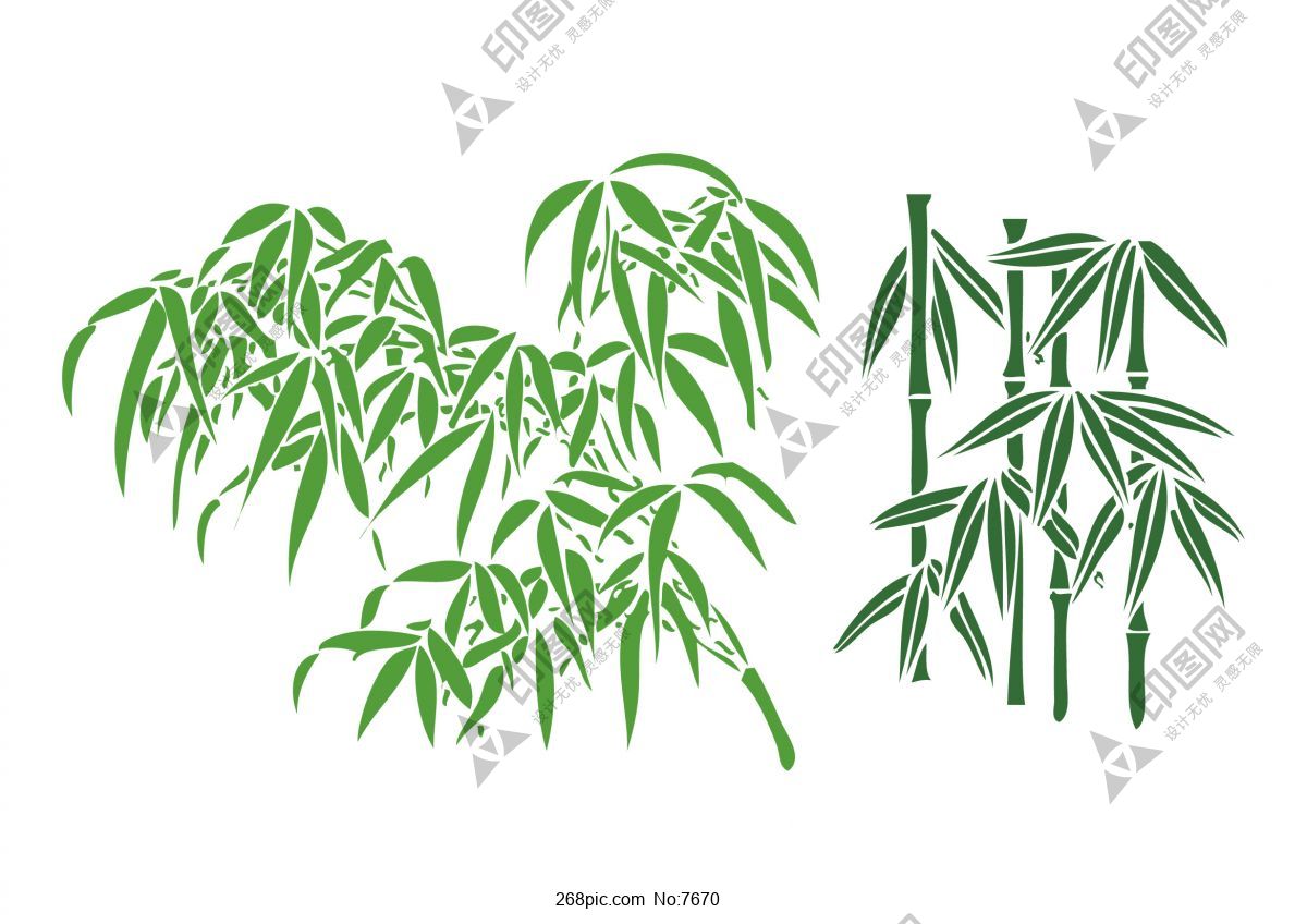 矢量綠色竹子