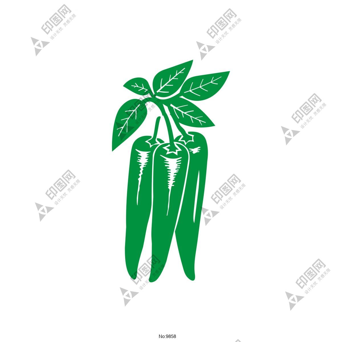 尖椒綠色矢量圖