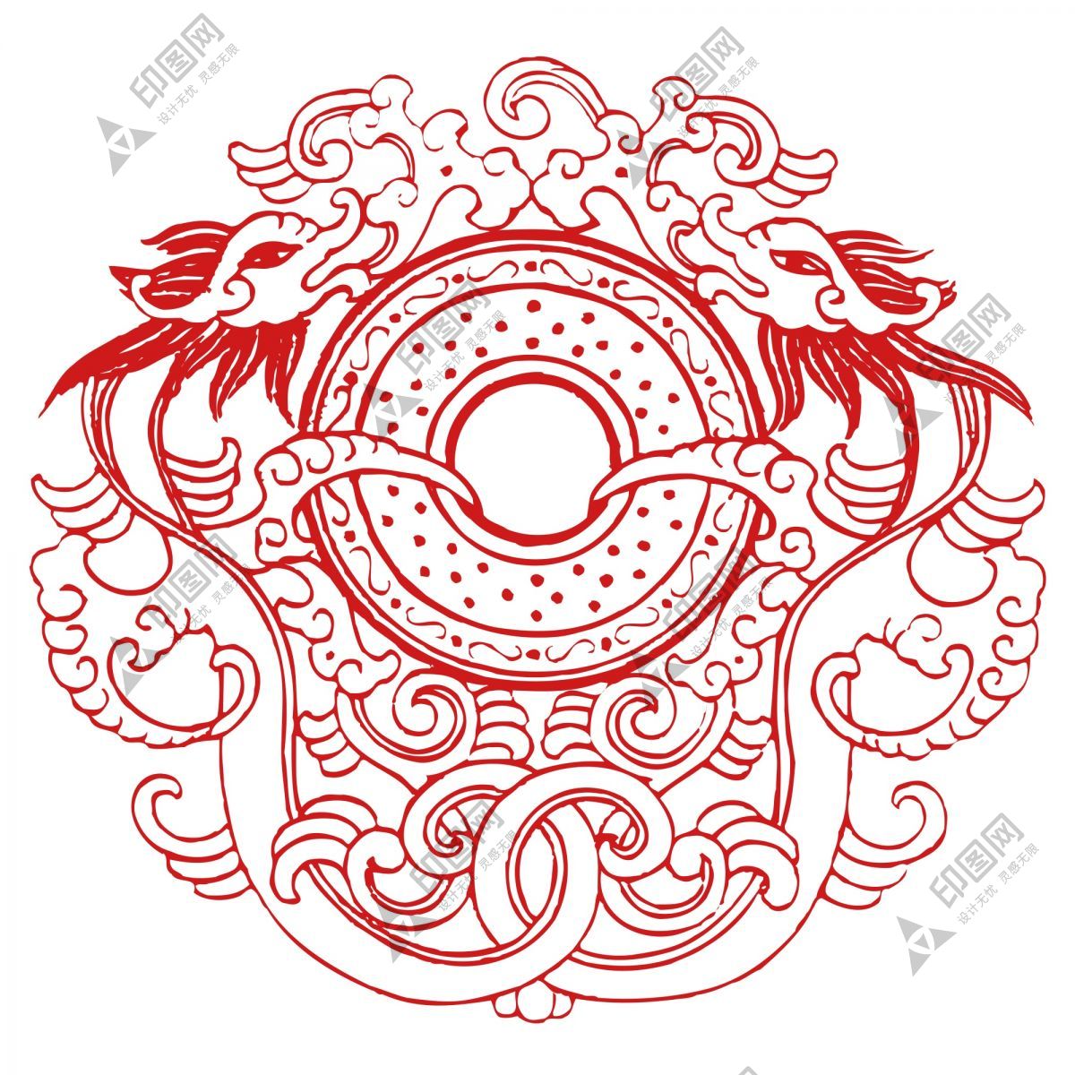 免扣古風花朵圖騰