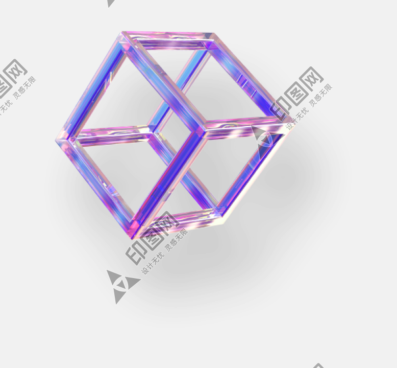 3D玻璃幾何炫彩寶石元素C4D裝飾PNG