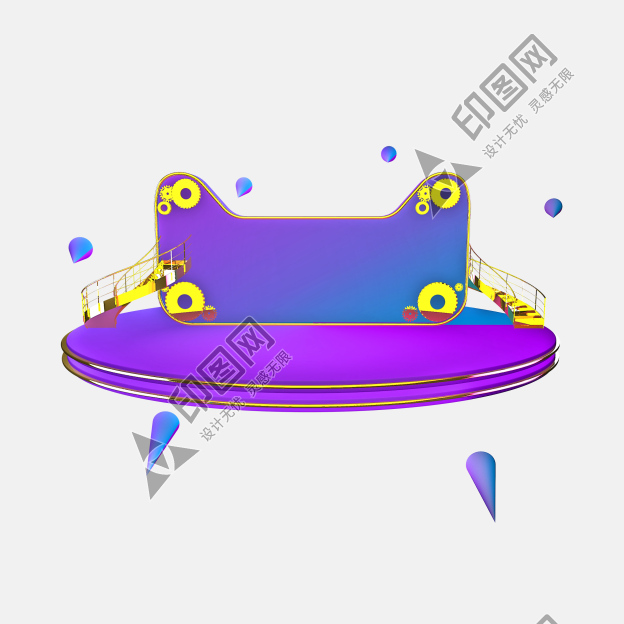 3D玻璃幾何炫彩寶石元素C4D裝飾PNG