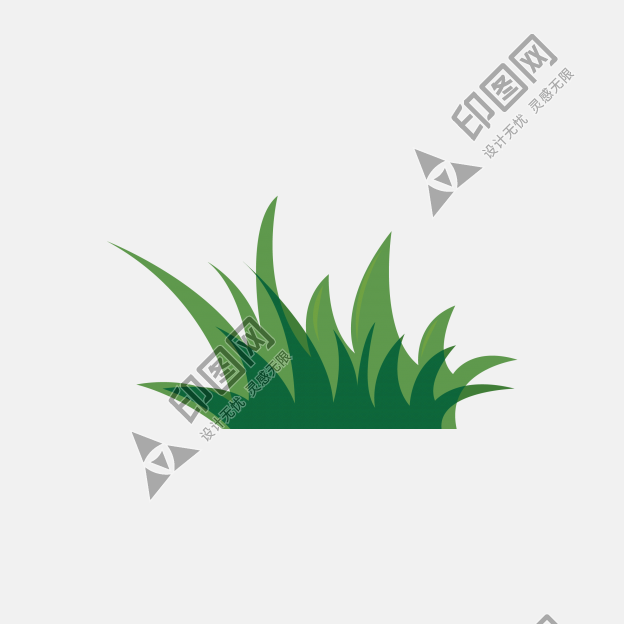 綠色卡通草叢