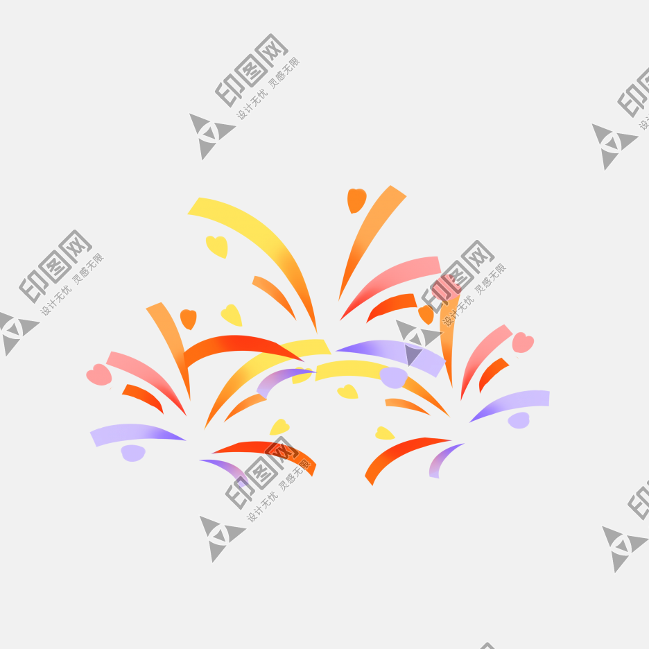 彩色禮花煙花慶祝卡通彩帶